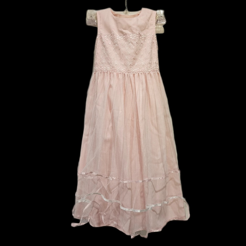 Bonnie Jean Pink Lace and Ribbon Dress‎ Size 6X